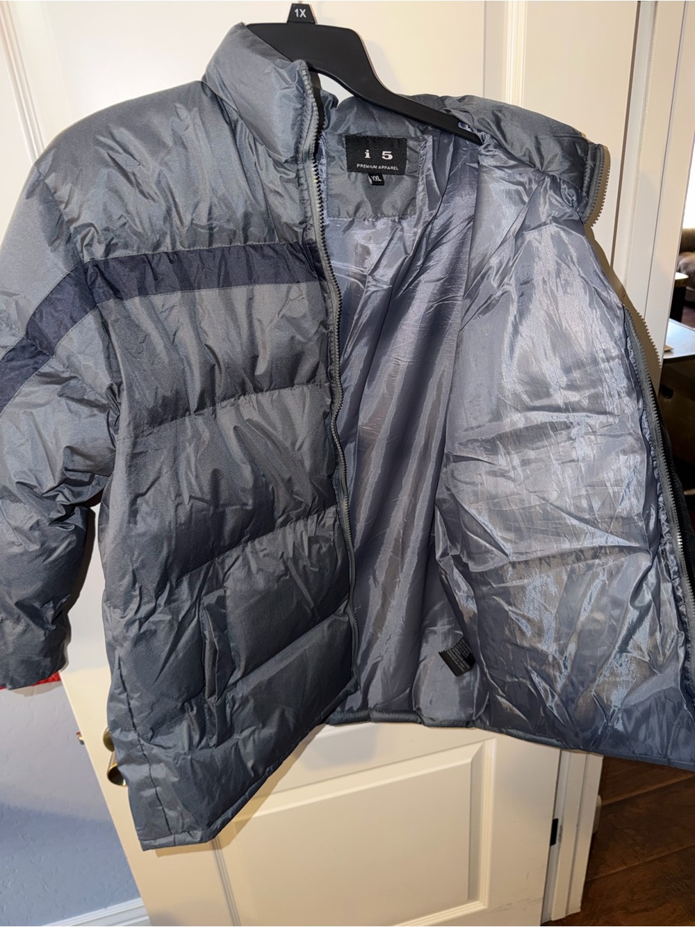 Men's Gray Puffer Jacket - Quilted Insulated Coat